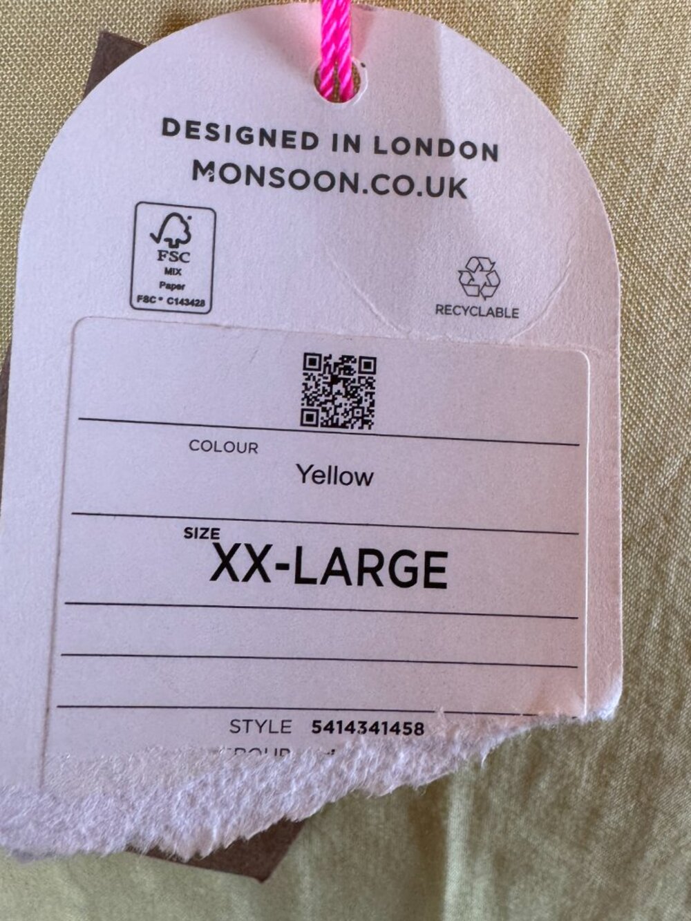 Monsoon XXL NWT Yellow Boho Festival Dress Metallic Embroidered Pom Pom Tassels - Picture 13 of 15